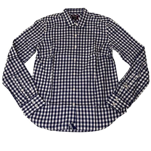 UNTUCKit Blue Gingham Button-Down Shirt Size 2 NWT Classic Cotton Work Top - Picture 2 of 5